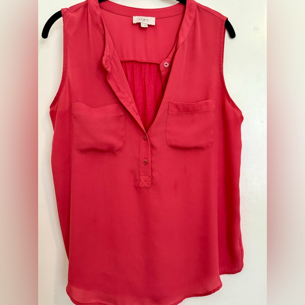 LOFT Mixed Media Sleeveless Top